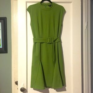 Fern green mock neck office dress, 12P. Like new.